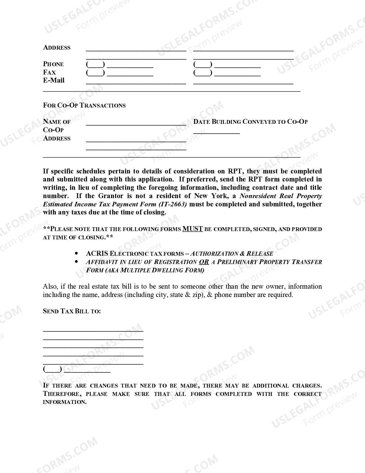 Preview Automated City Register Tax Information Sheet (ACRIS)