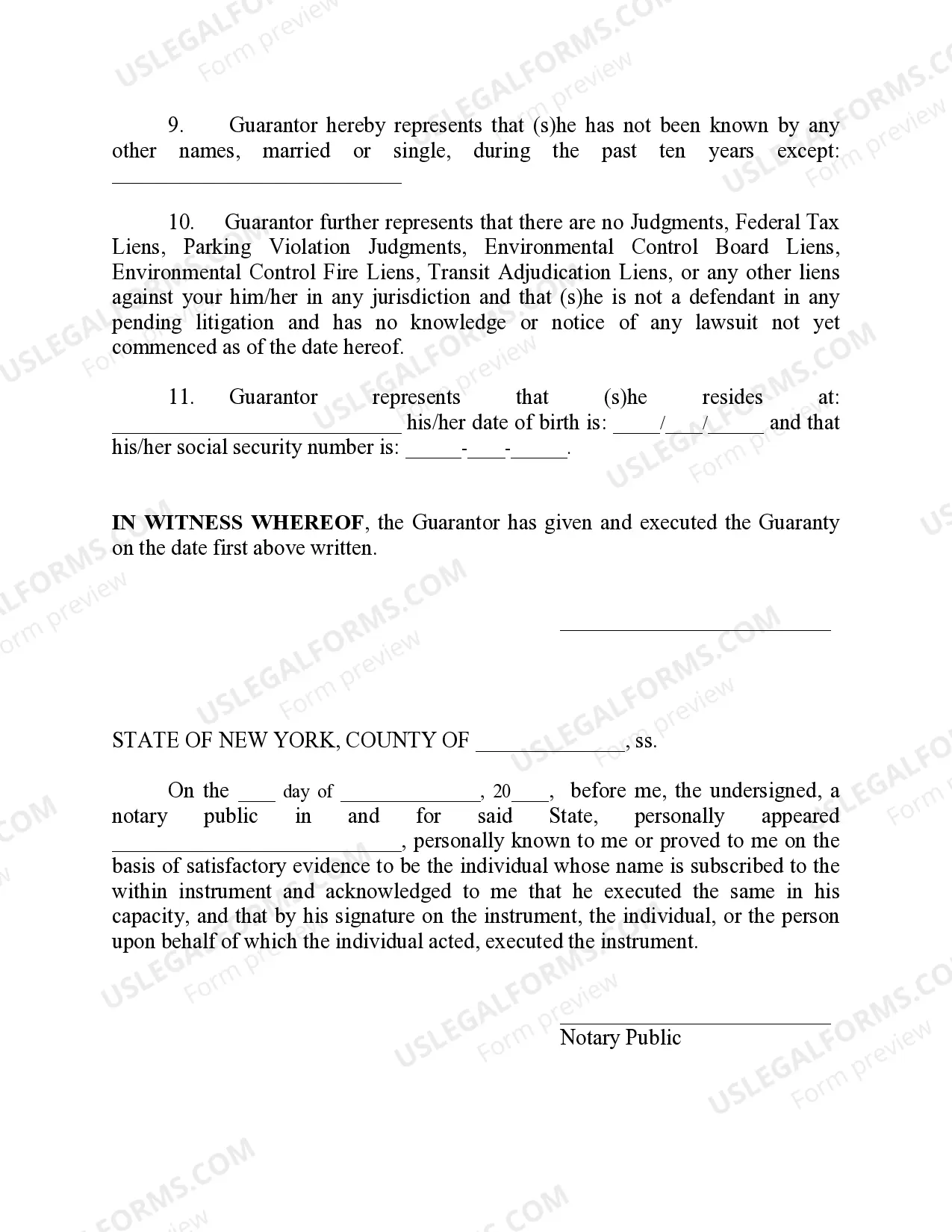 Preview Attorney Guaranty Letter