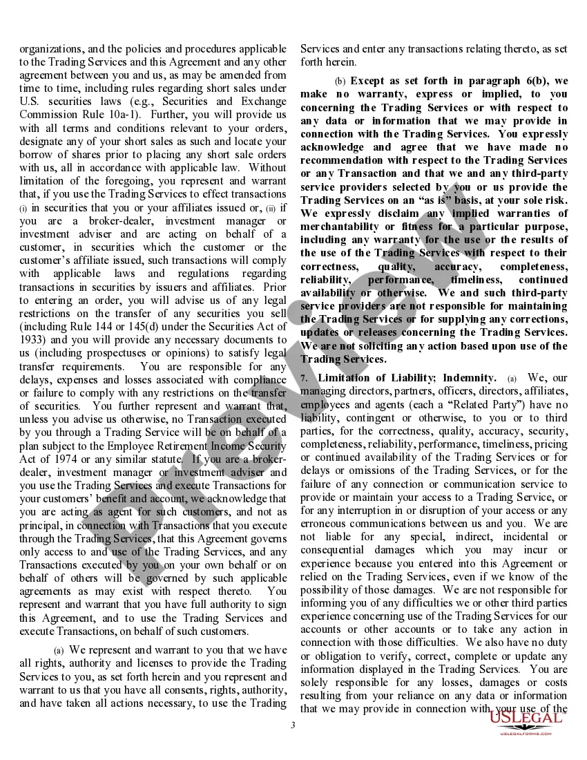 Preview Electronic Trading Agreement and Access Agreement for electronic trading services.
