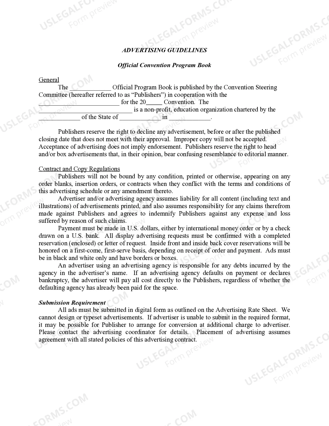 Preview Sample Convention Advertiser Solicitation Letter and Contract