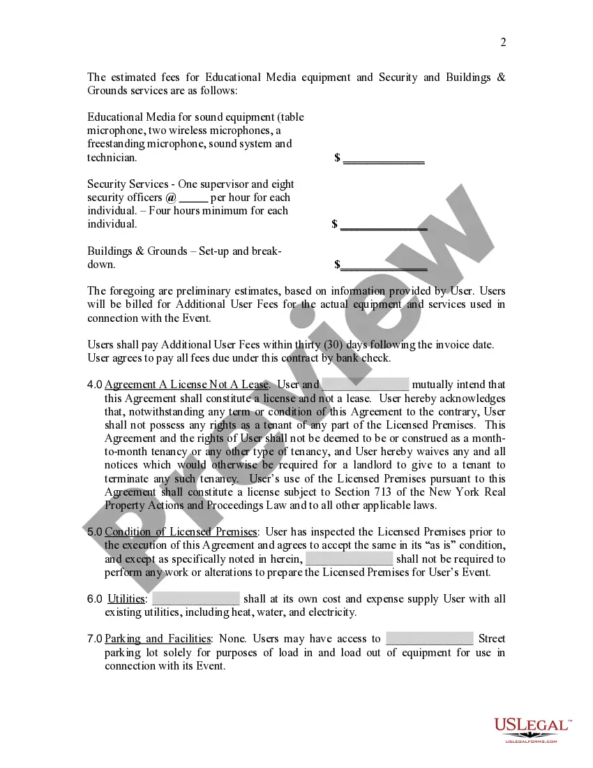 Preview Facilities Use Agreement