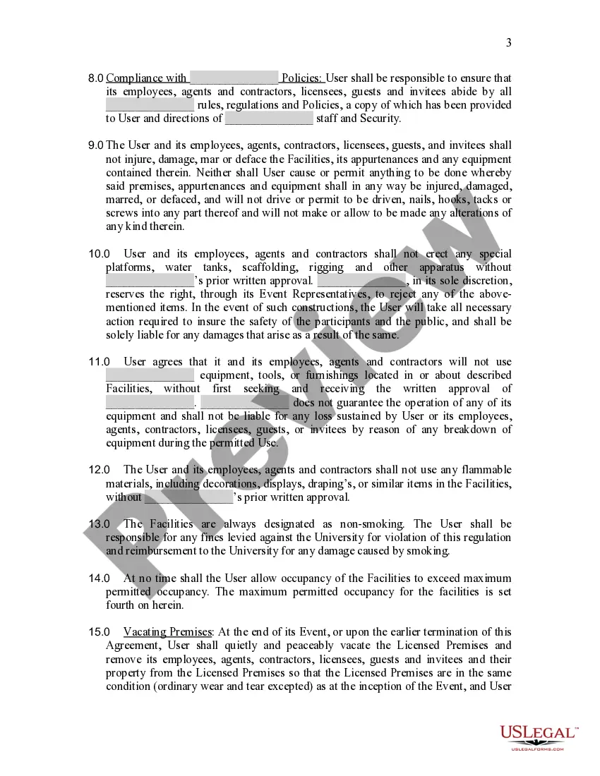 Preview Facilities Use Agreement