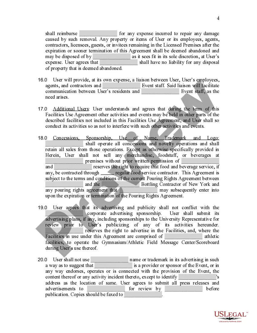 Preview Facilities Use Agreement