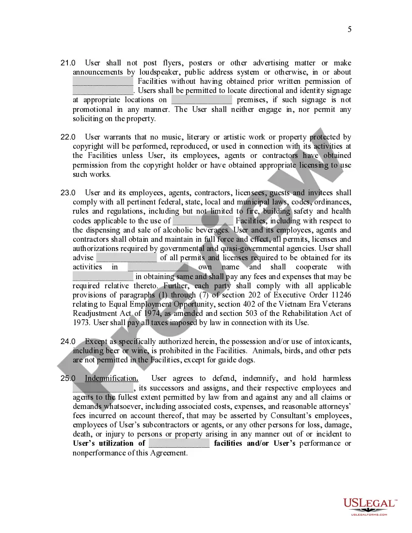 Preview Facilities Use Agreement