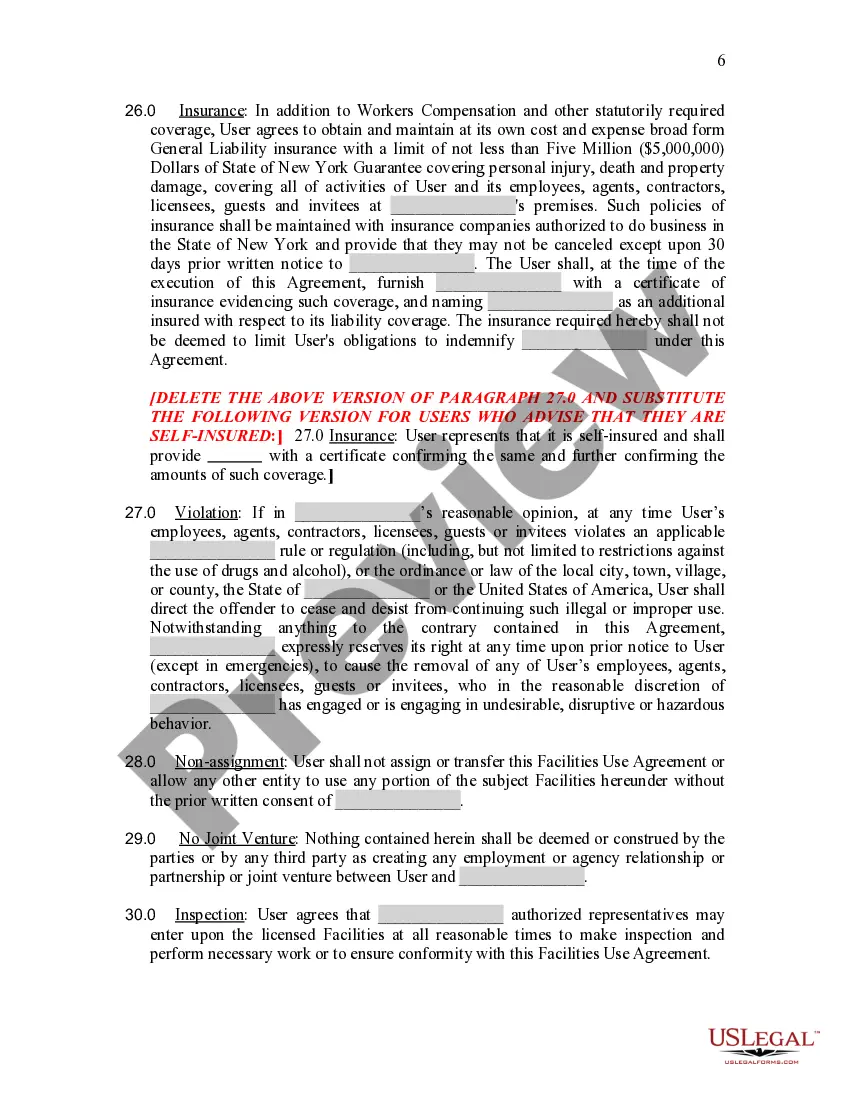 Preview Facilities Use Agreement