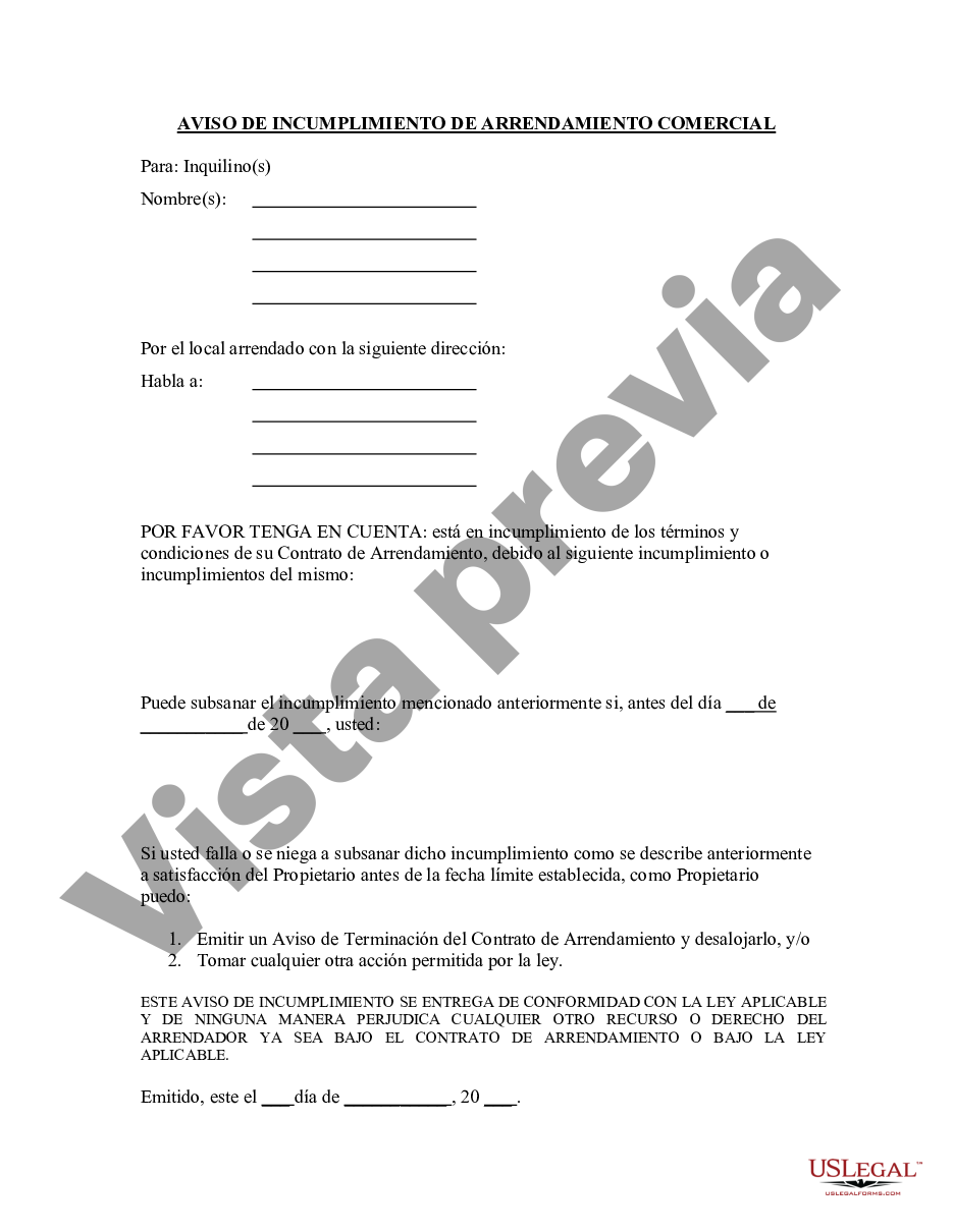 Queens New York Carta Del Propietario Al Inquilino Como Aviso De Incumplimiento De Arrendamiento 2986