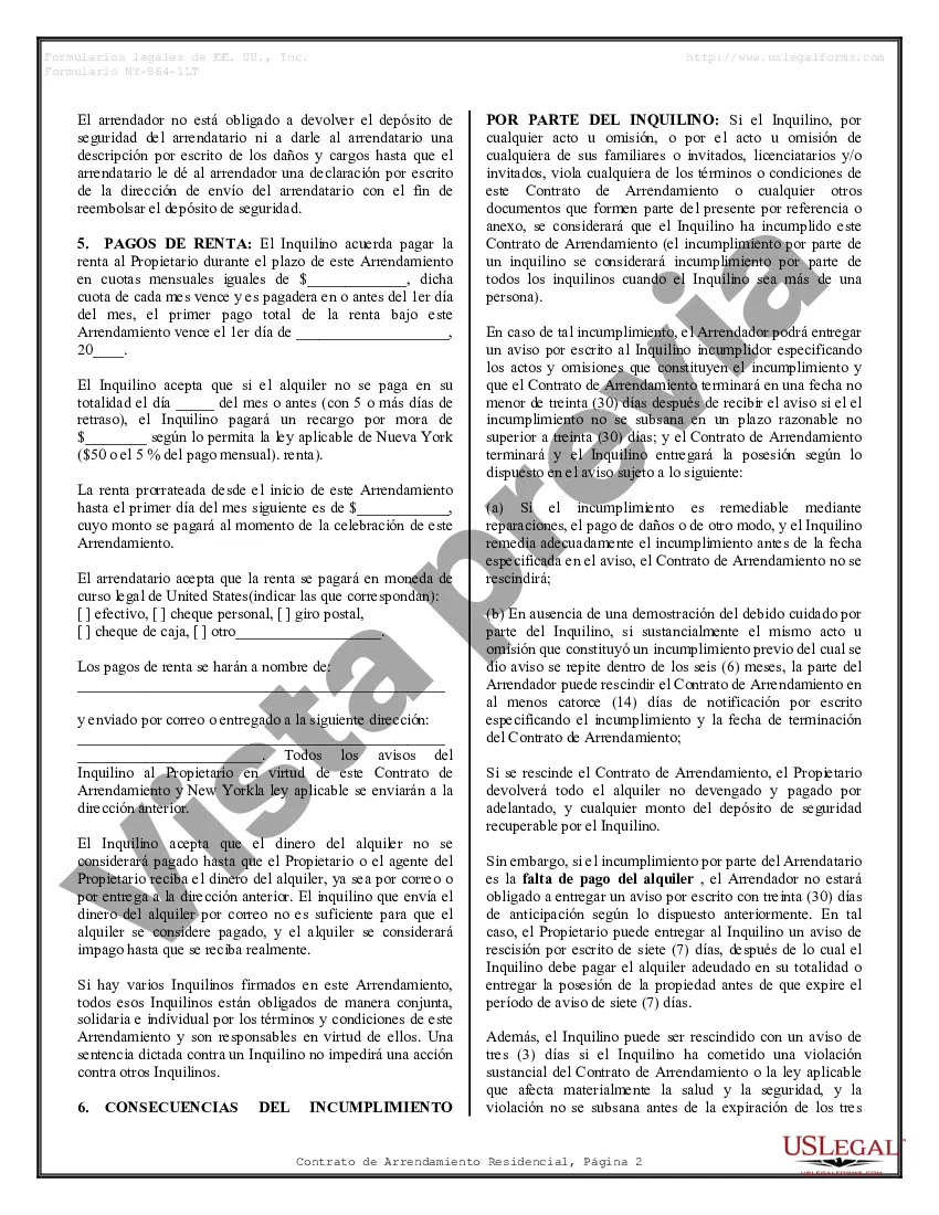 Preview Arrendamiento residencial o contrato de alquiler de mes a mes