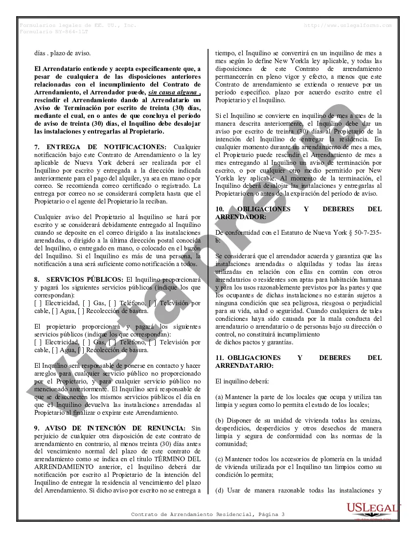 Preview Arrendamiento residencial o contrato de alquiler de mes a mes