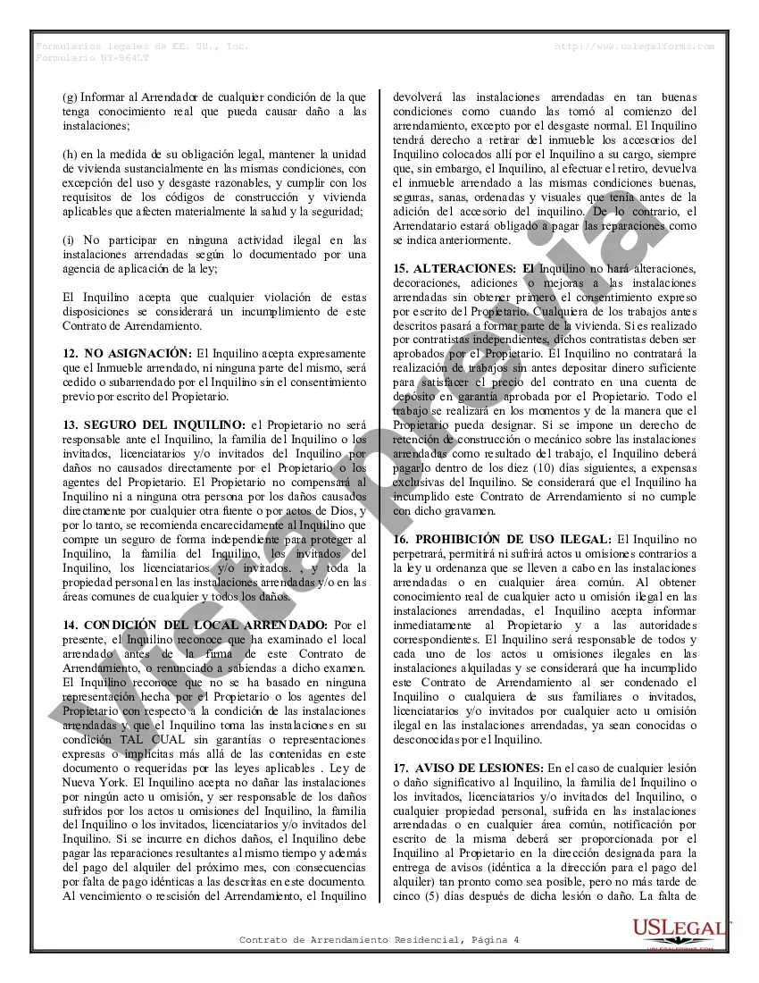 Preview Contrato de arrendamiento de alquiler residencial