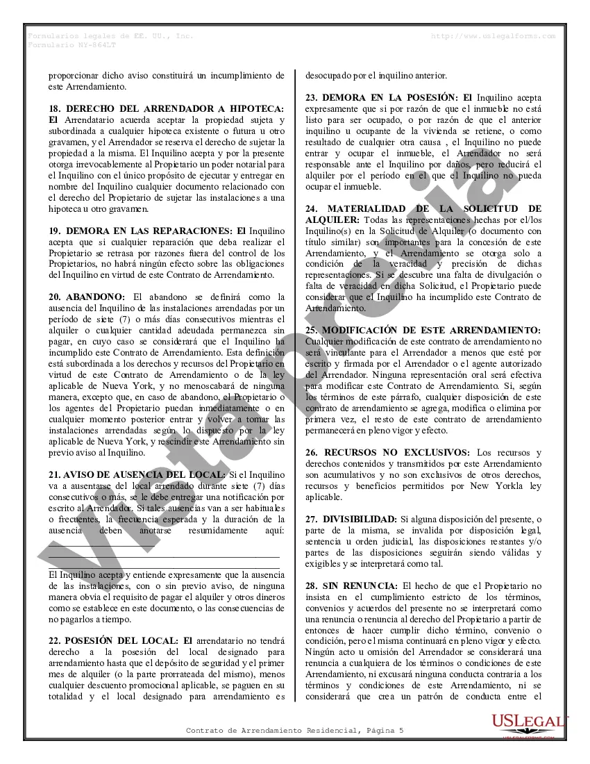 Preview Contrato de arrendamiento de alquiler residencial