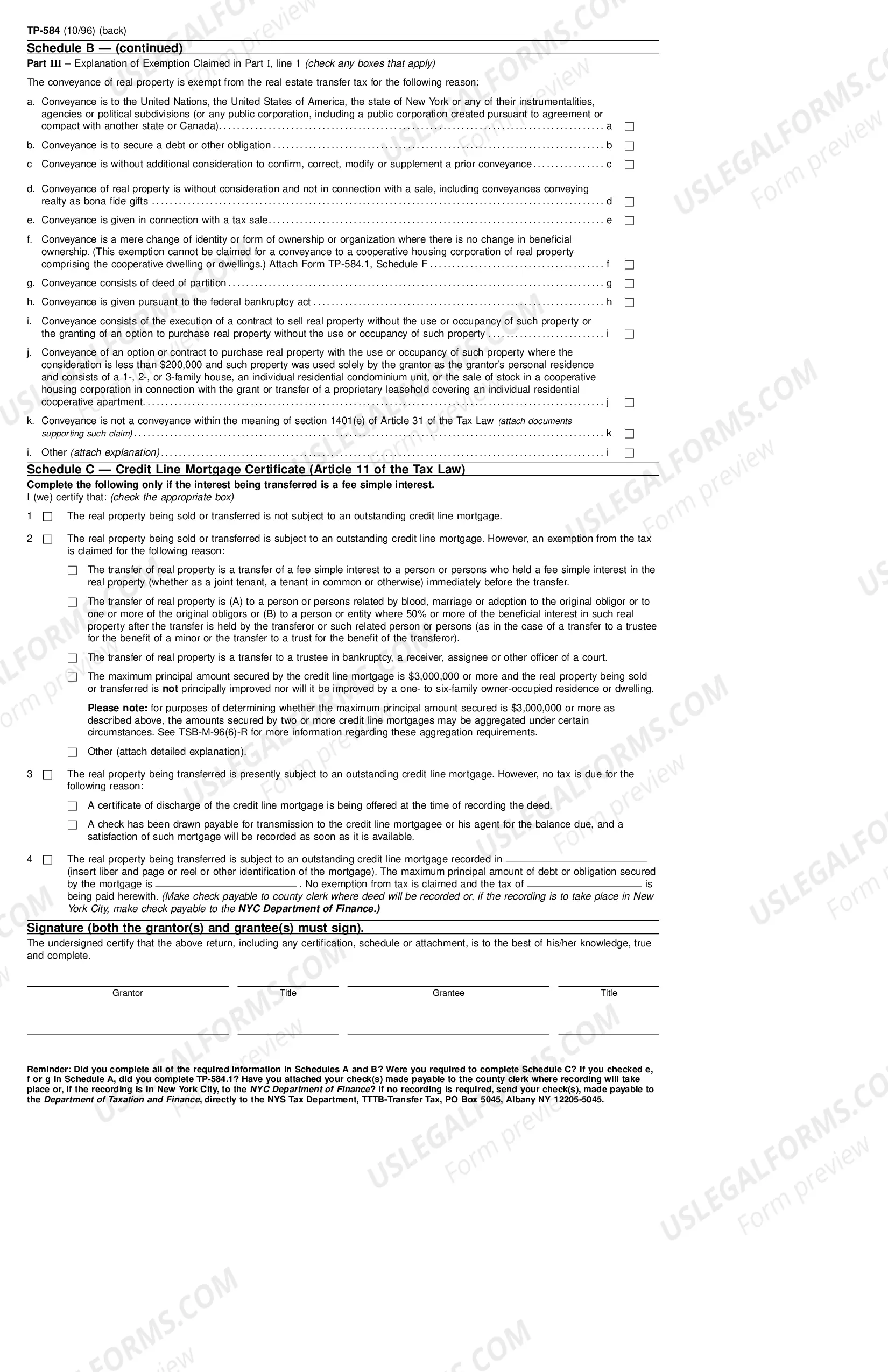 Preview New York State Combined Transfer Tax Return and Credit Line Mortgage Certificate