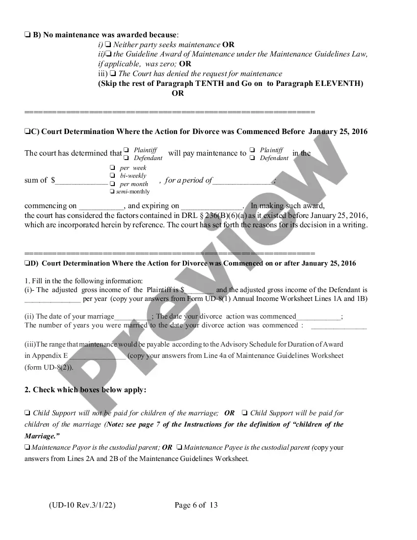 Preview Findings of Fact and Conclusions of Law