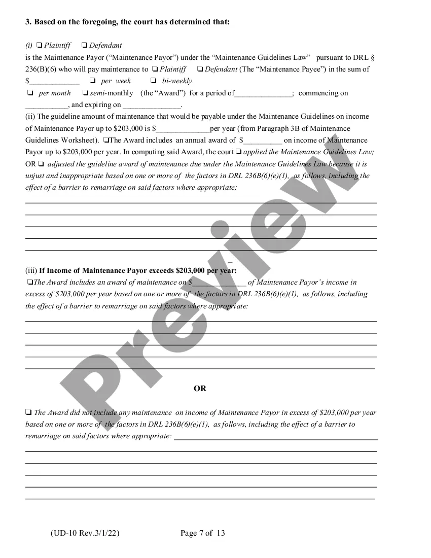 Preview Findings of Fact and Conclusions of Law