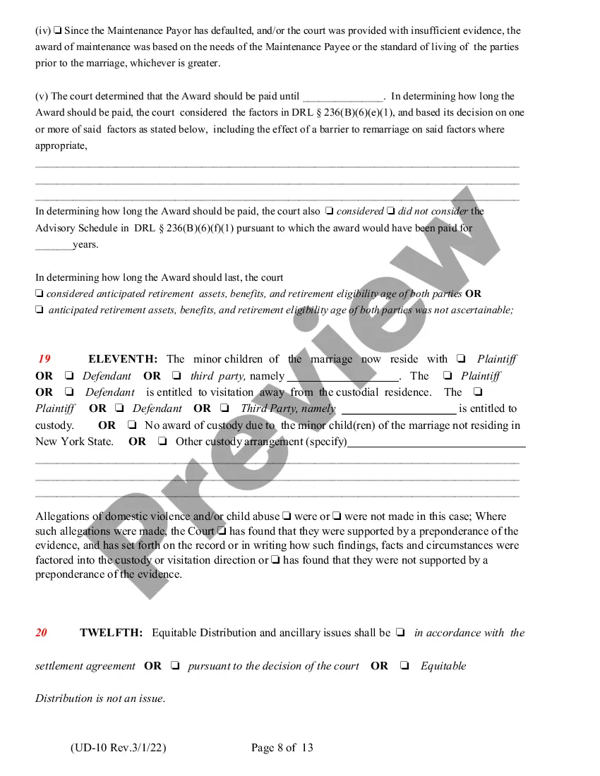 Preview Findings of Fact and Conclusions of Law