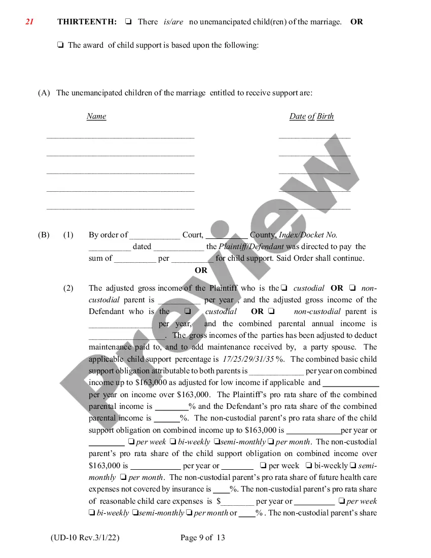 Preview Findings of Fact and Conclusions of Law