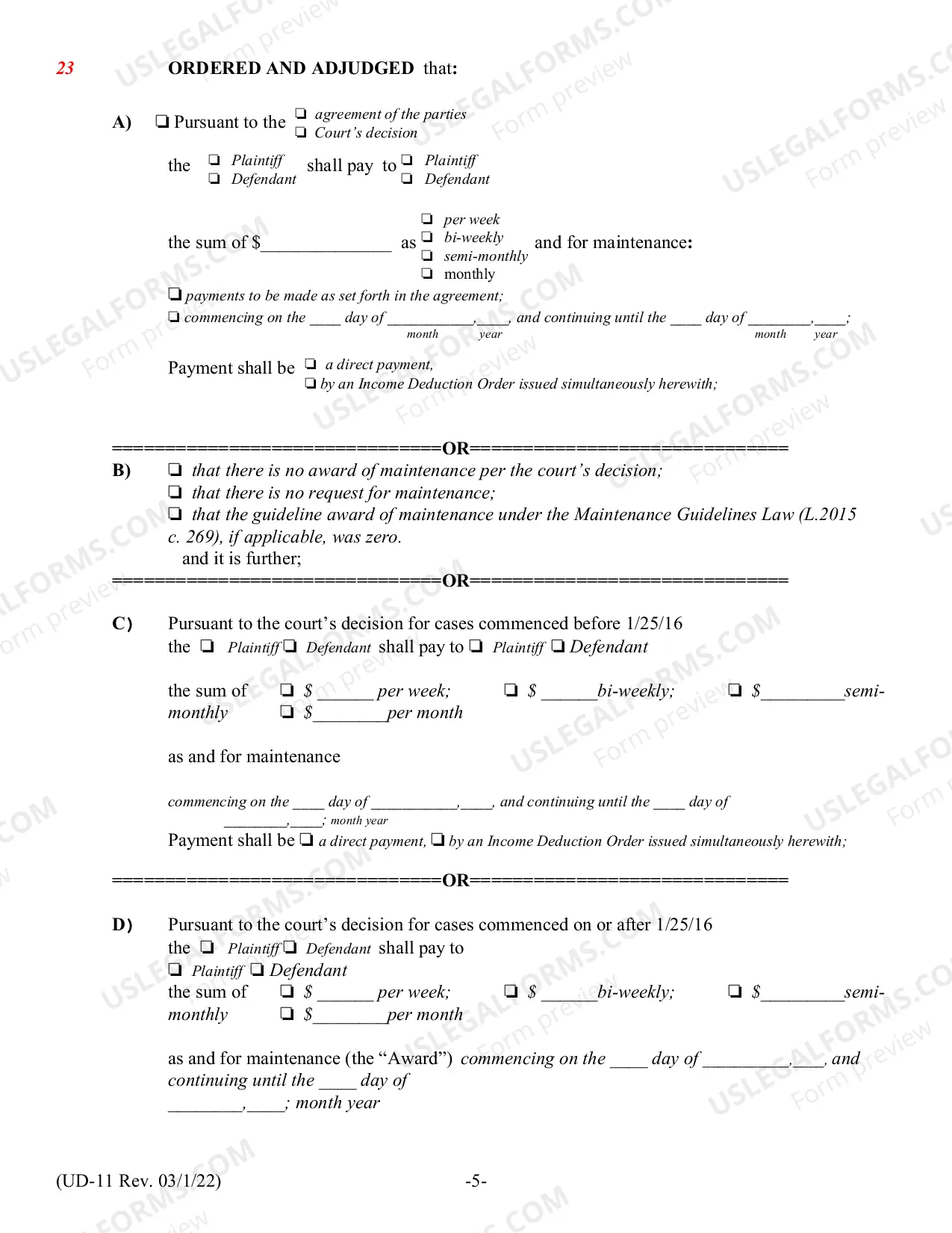 Preview Judgment of Divorce