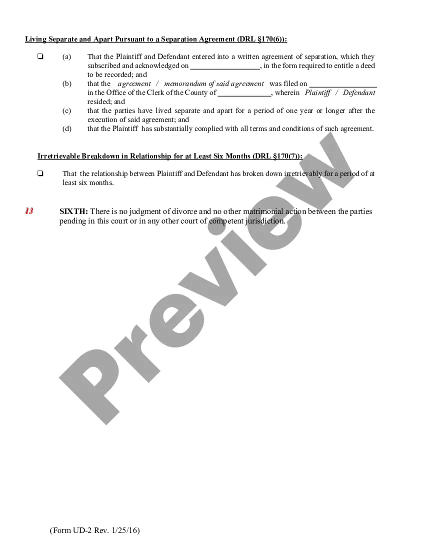 Get Verified Complaint Action for Divorce Preview Verified Complaint Action for Divorce