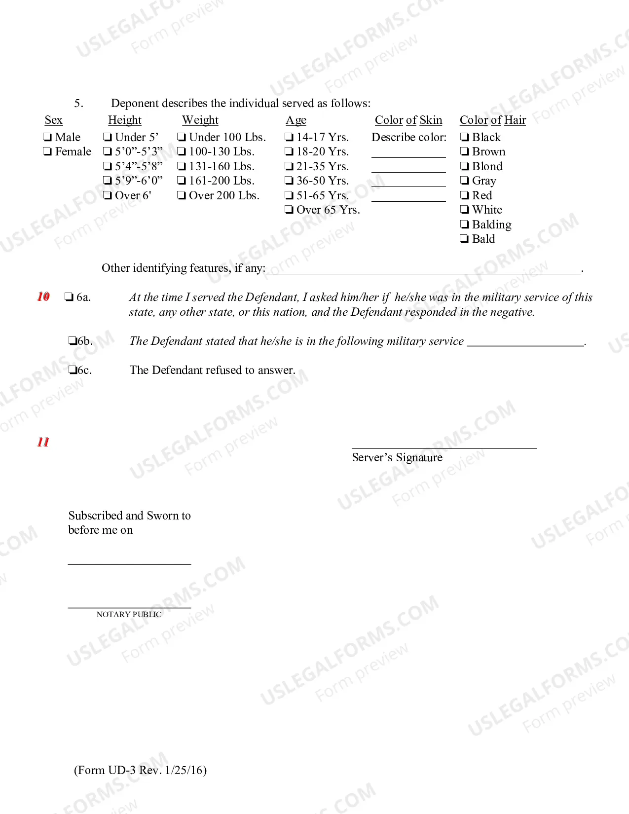 Preview Affidavit of Service