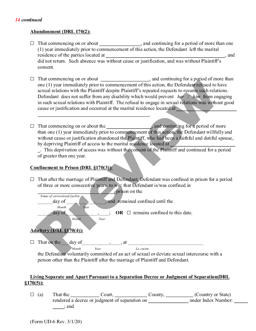 New York Affidavit of Plaintiff - Affidavit Of Irretrievable Breakdown ...