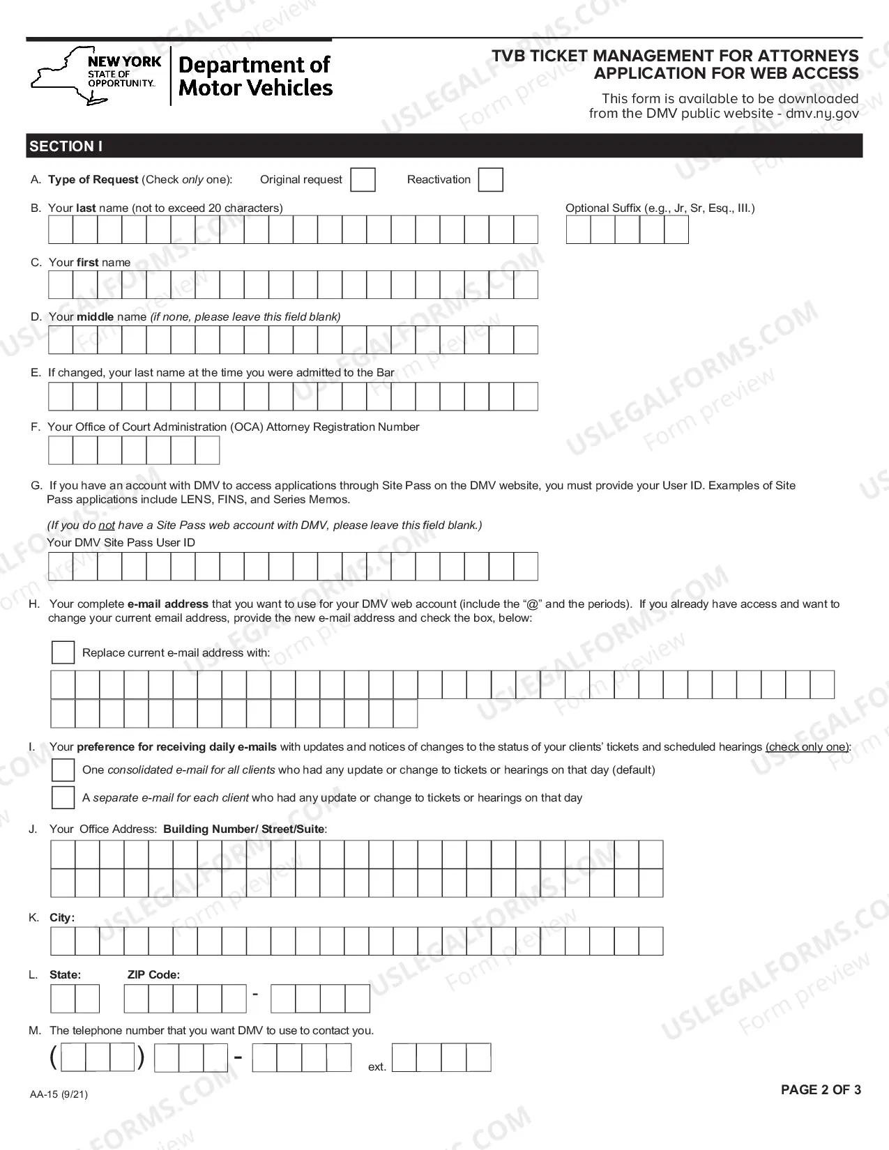 Preview TVB Ticket Management for Attorneys Application for Web Access