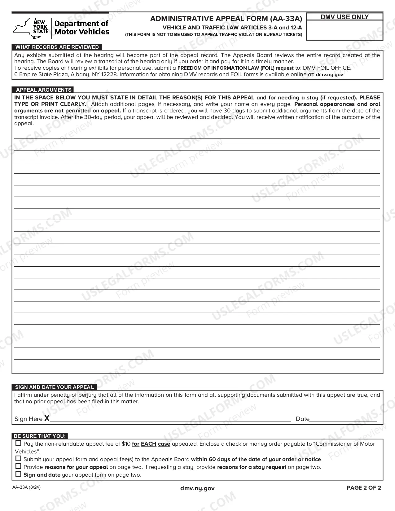 Preview Appeal From DMV Hearing Determination