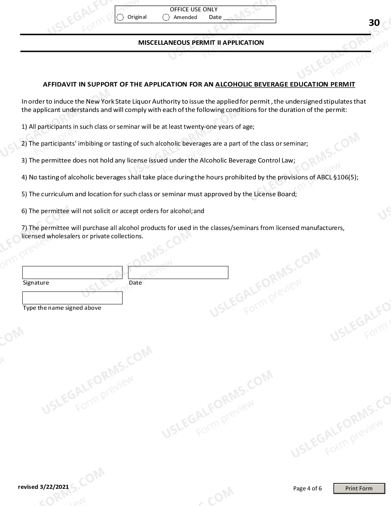 Preview Miscellaneous Permits II Application and Instructions