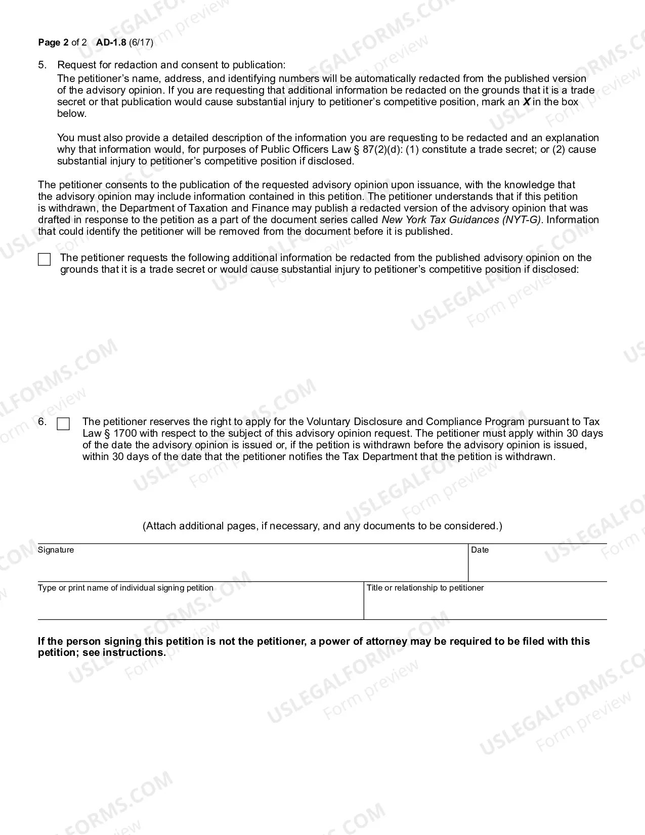 Preview Petition for Advisory Opinion