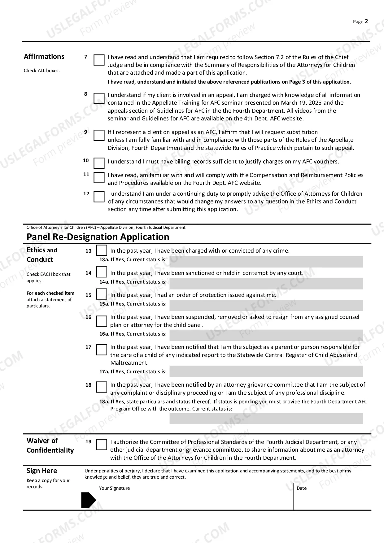 Preview Re-designation Application