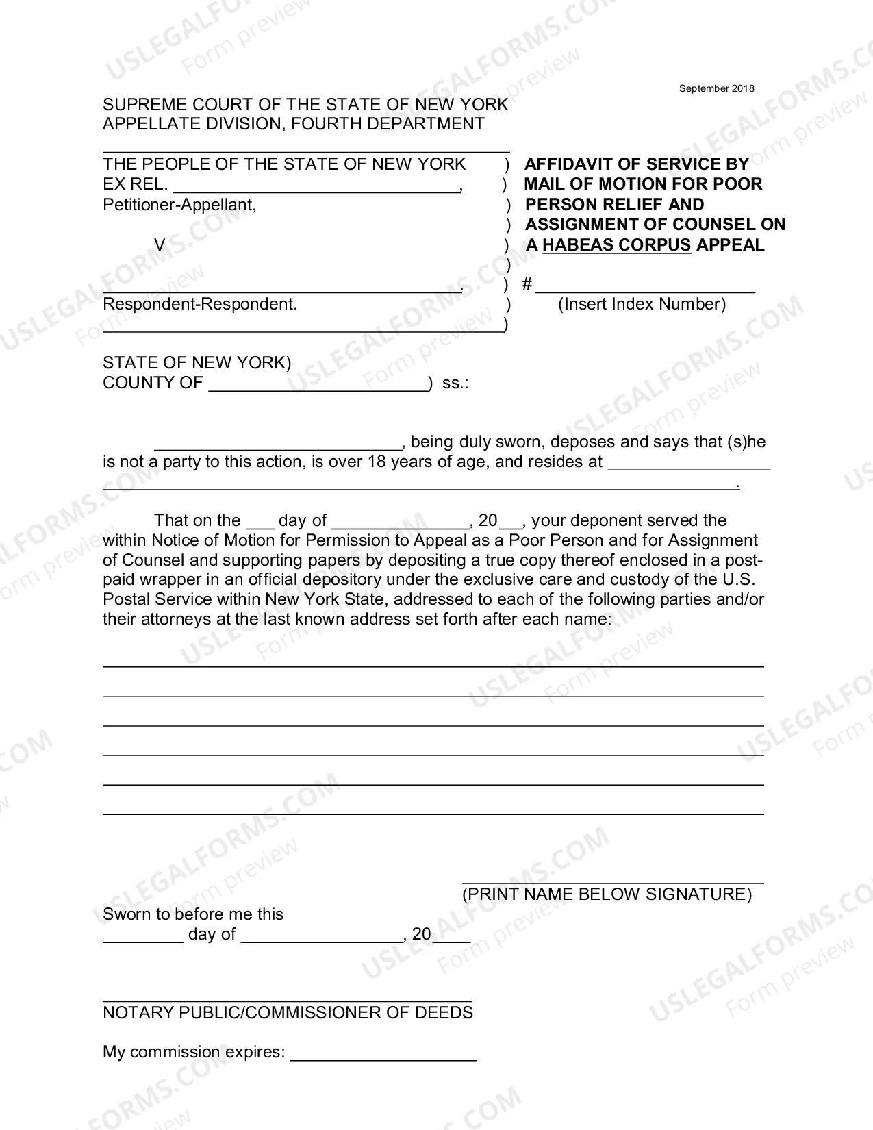 Preview Poor Person/Assignment of Counsel Form - Habeas Corpus Order