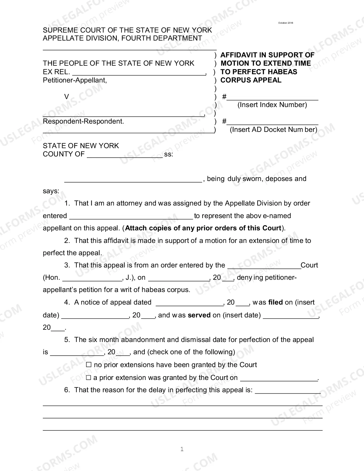 Preview Motion to Extend Time to Perfect Appeal - Habeas Corpus Order
