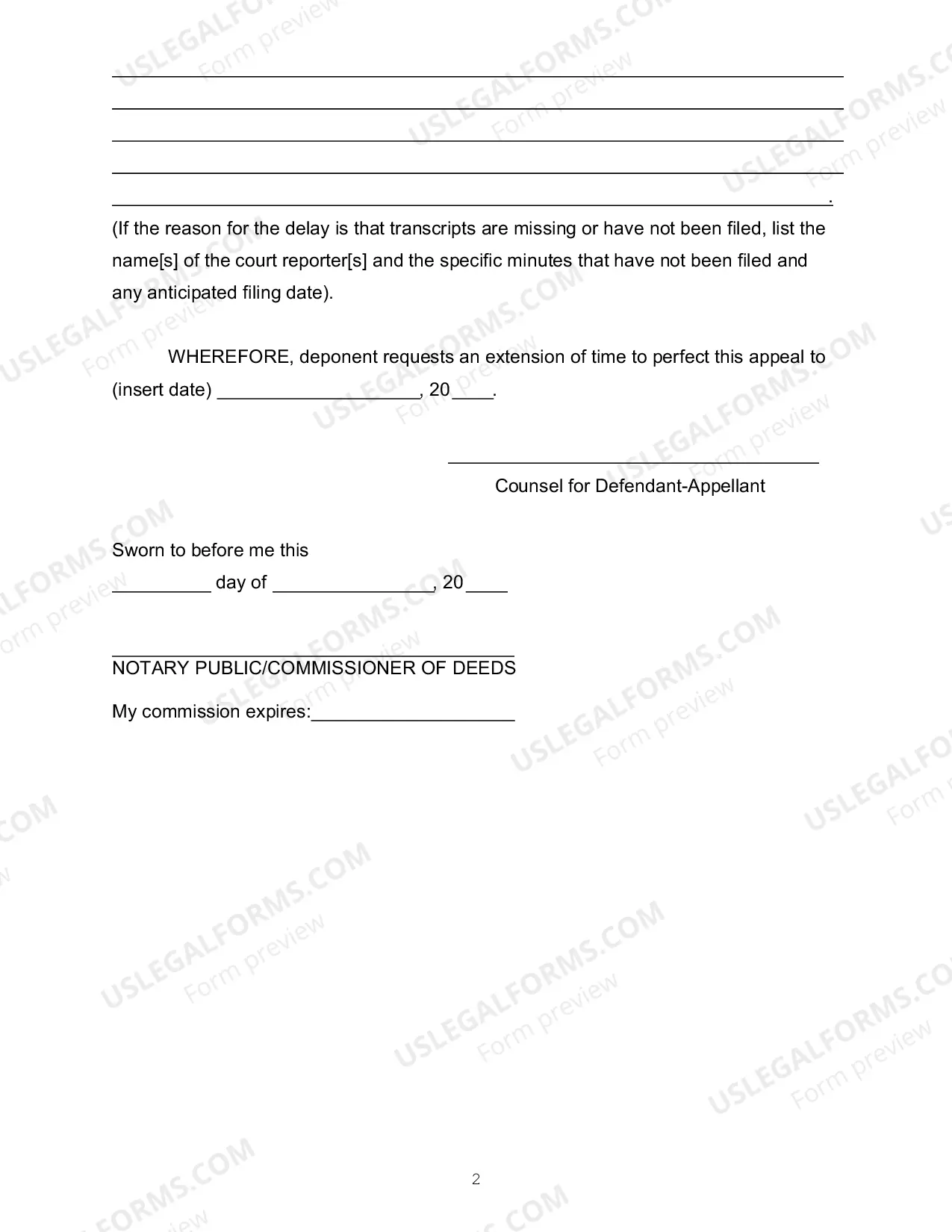 Preview Motion to Extend Time to Perfect Appeal - SORA Order