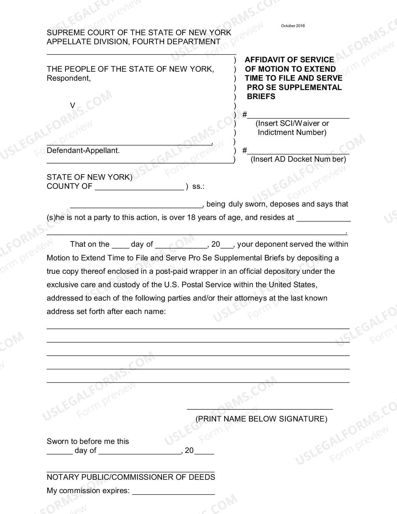 Preview Motion to Extend Time to File and Serve Pro Se Supplemental Briefs