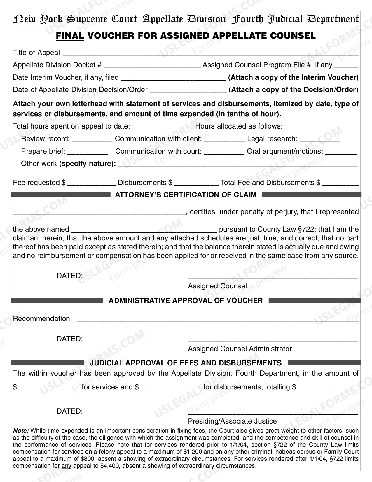 Preview Interim and Final Appellate Division Vouchers