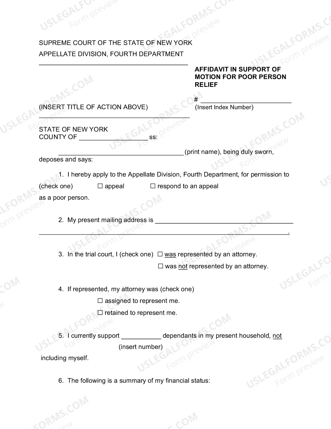 Preview Poor Person Motion Form