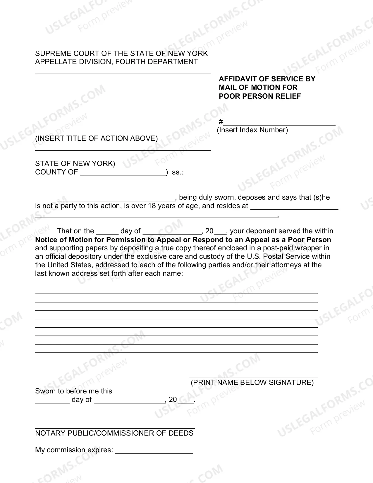 Preview Poor Person Motion Form