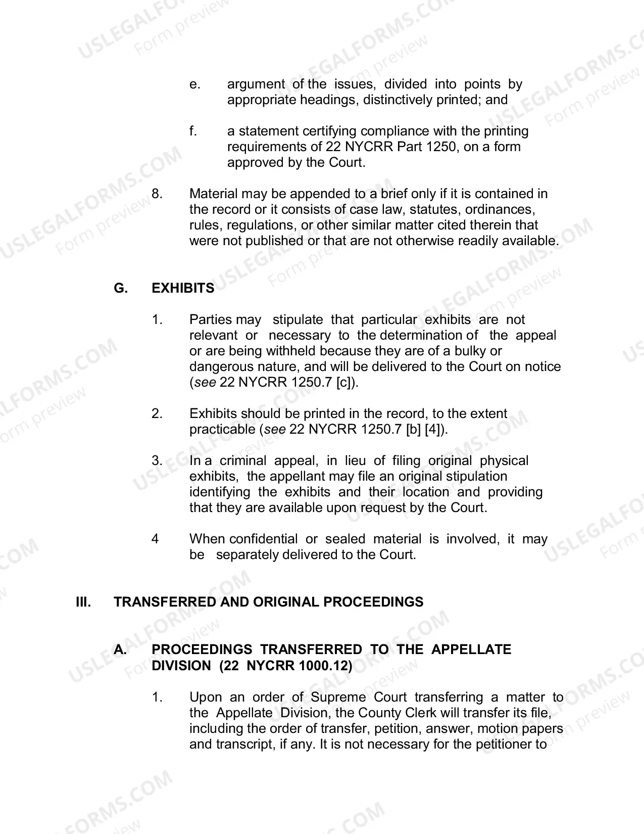 Preview Guidelines for Perfecting Appeals