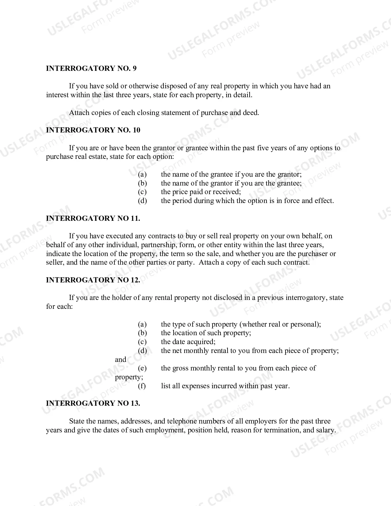 Preview Interrogatories