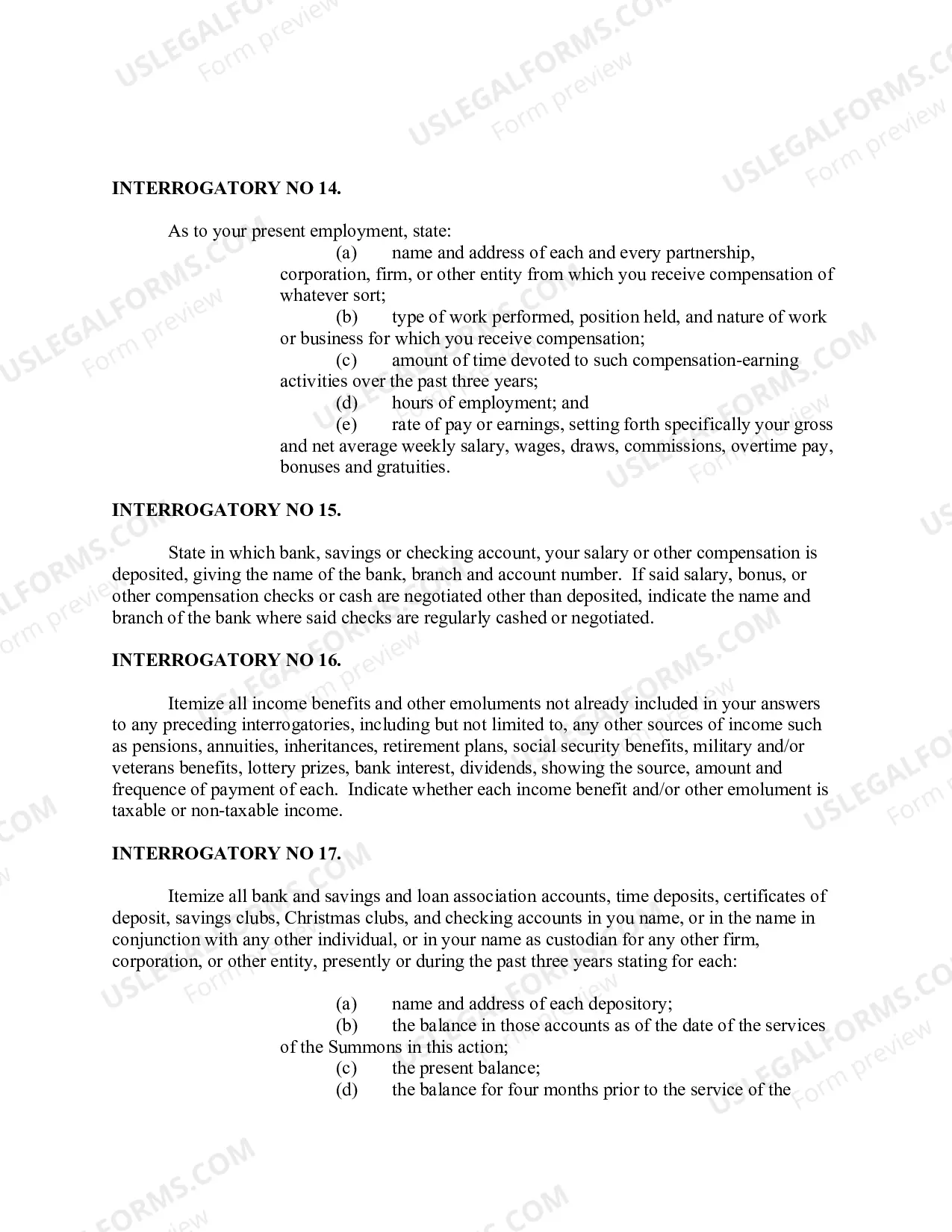 Preview Interrogatories