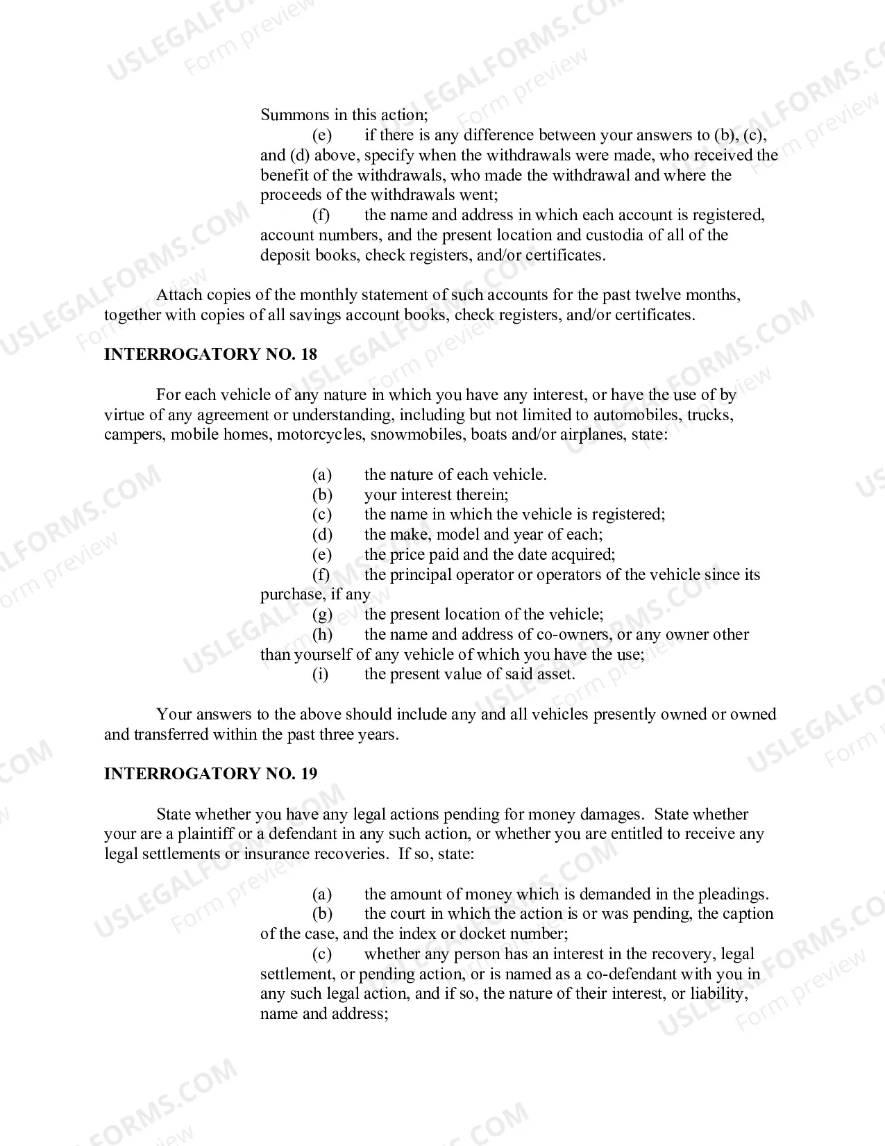 Preview Interrogatories