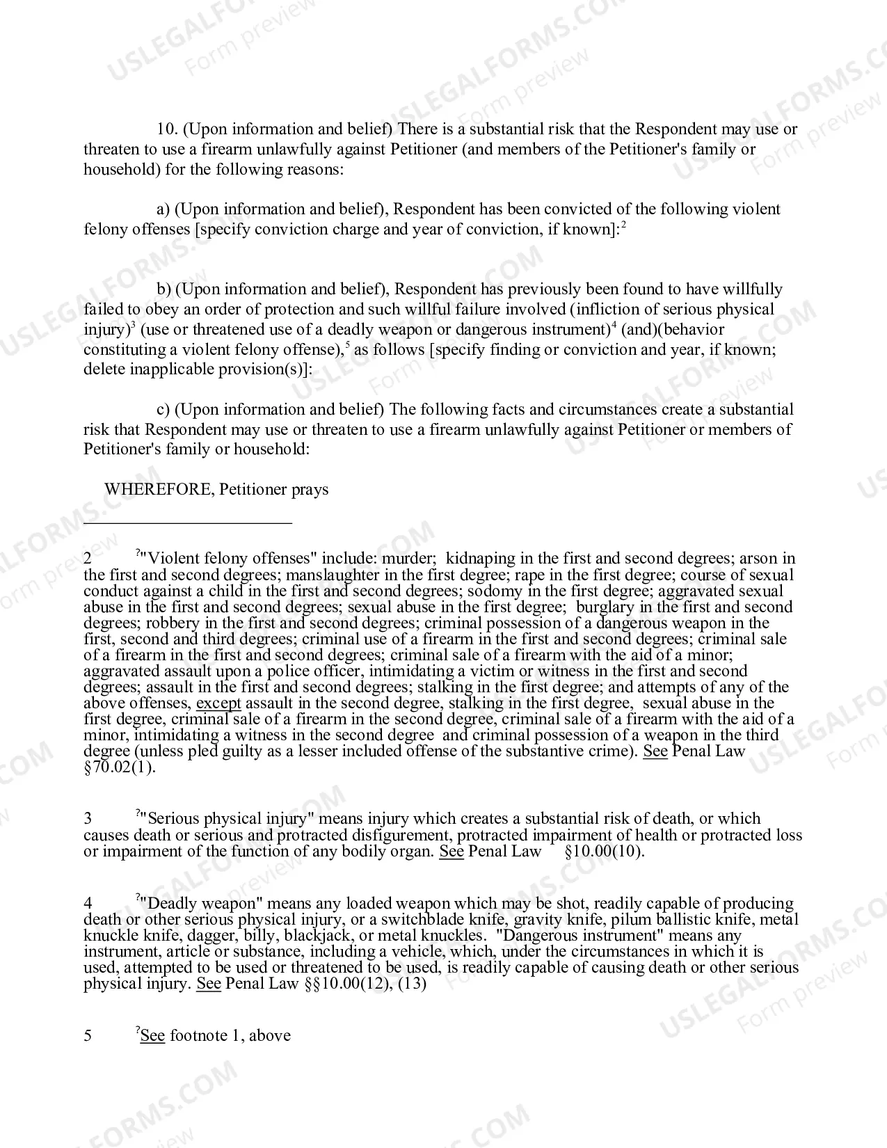 Preview Family Offense Petition