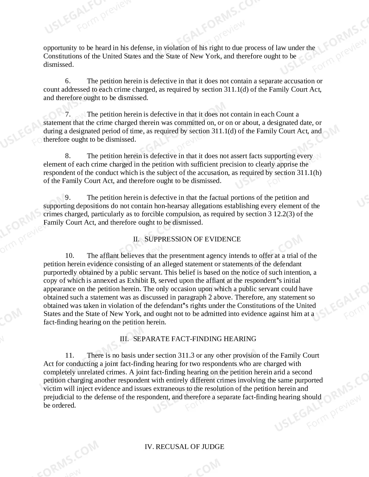 Preview Motion to Dismiss - insufficiency etc