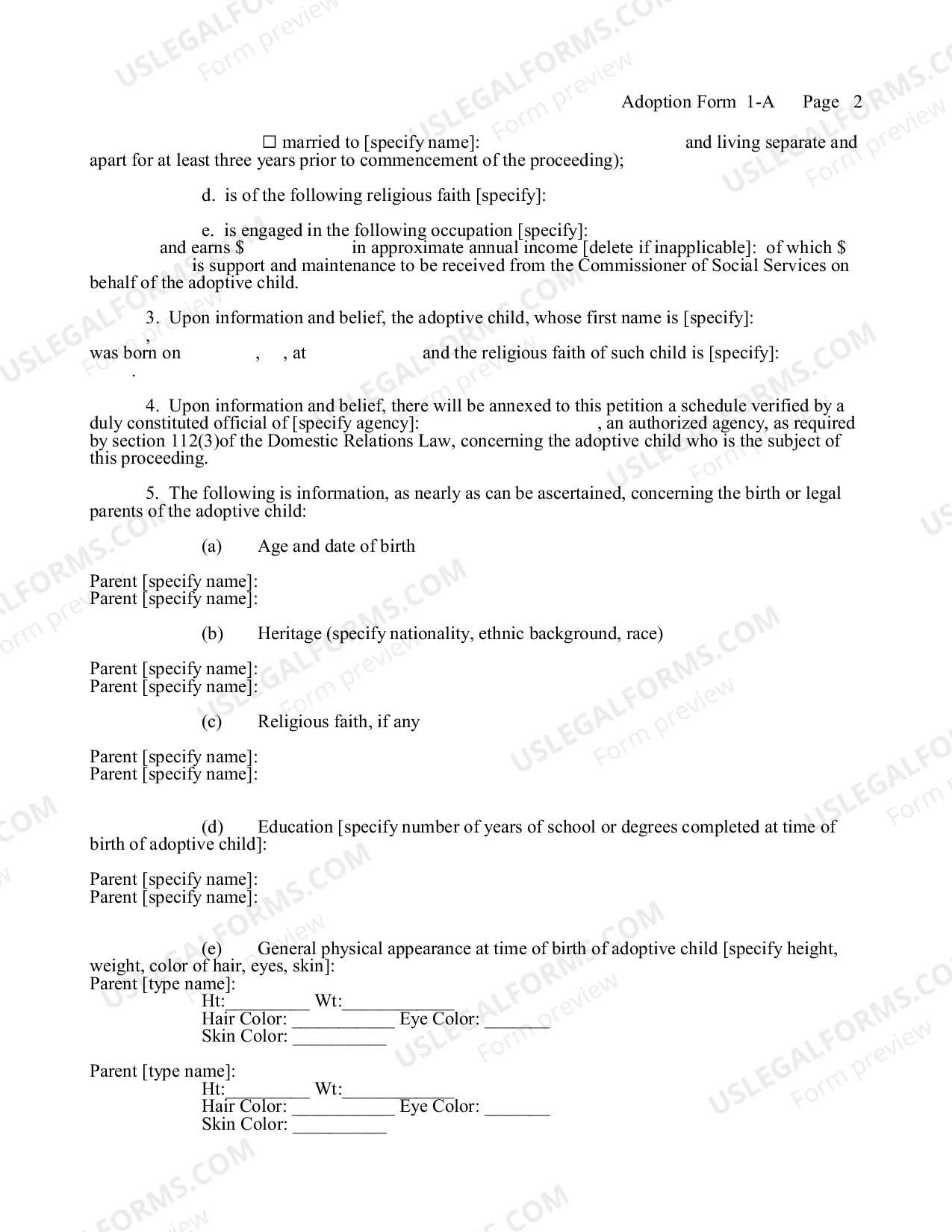 Preview Petition For Adoption (Agency)