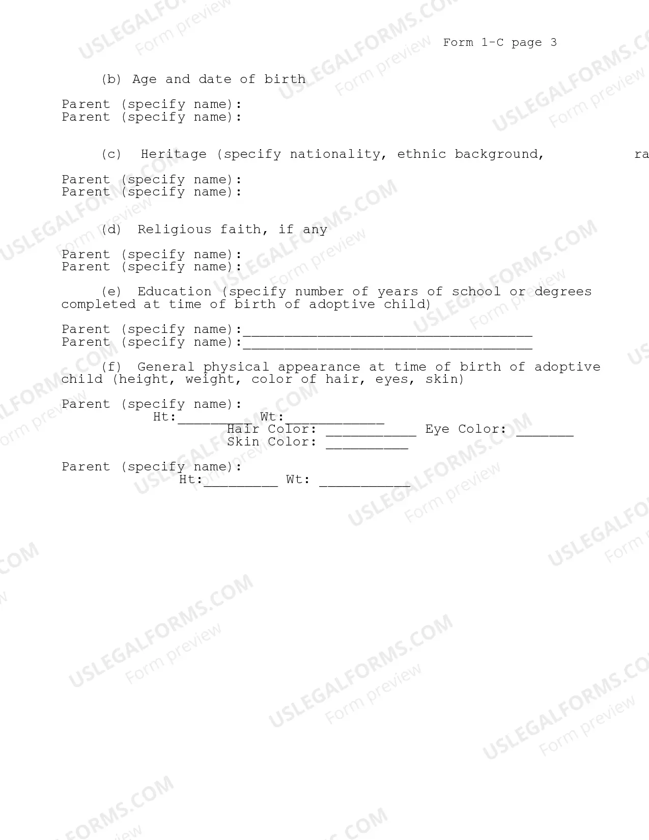 Preview Petition For Adoption (Private Placement)