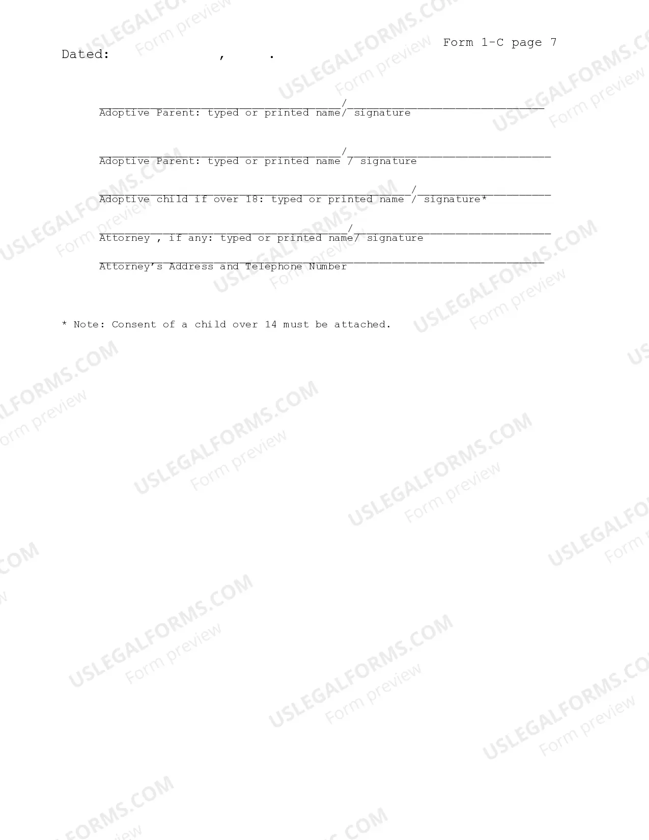 Preview Petition For Adoption (Private Placement)