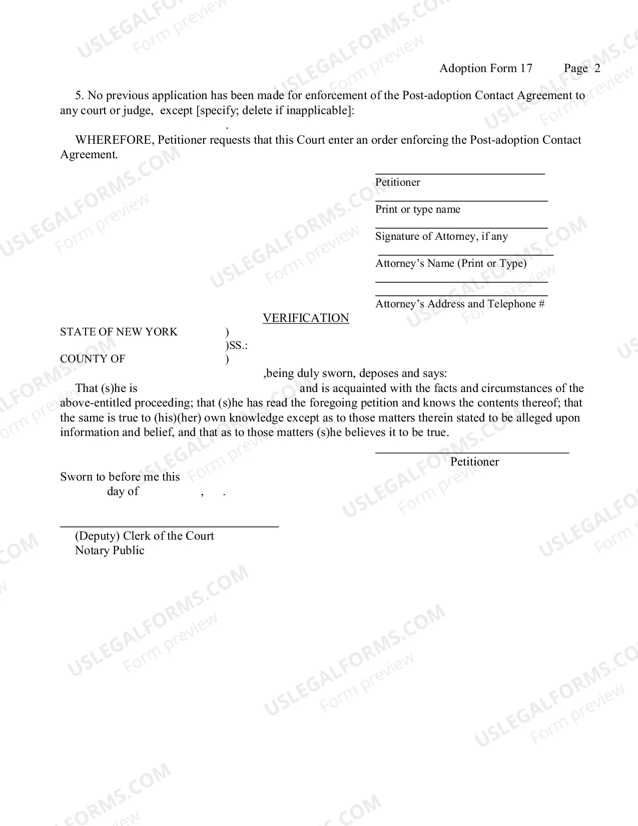 Preview Petition For Enforcement of Post-Adoption Contact Agreement (After Adoption Finalization)