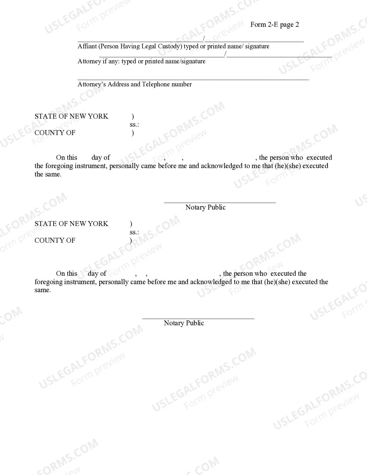 Preview Affirmation and Consent of Person Having Lawful Custody (Other than Birth or Legal Parent - Private Placement)