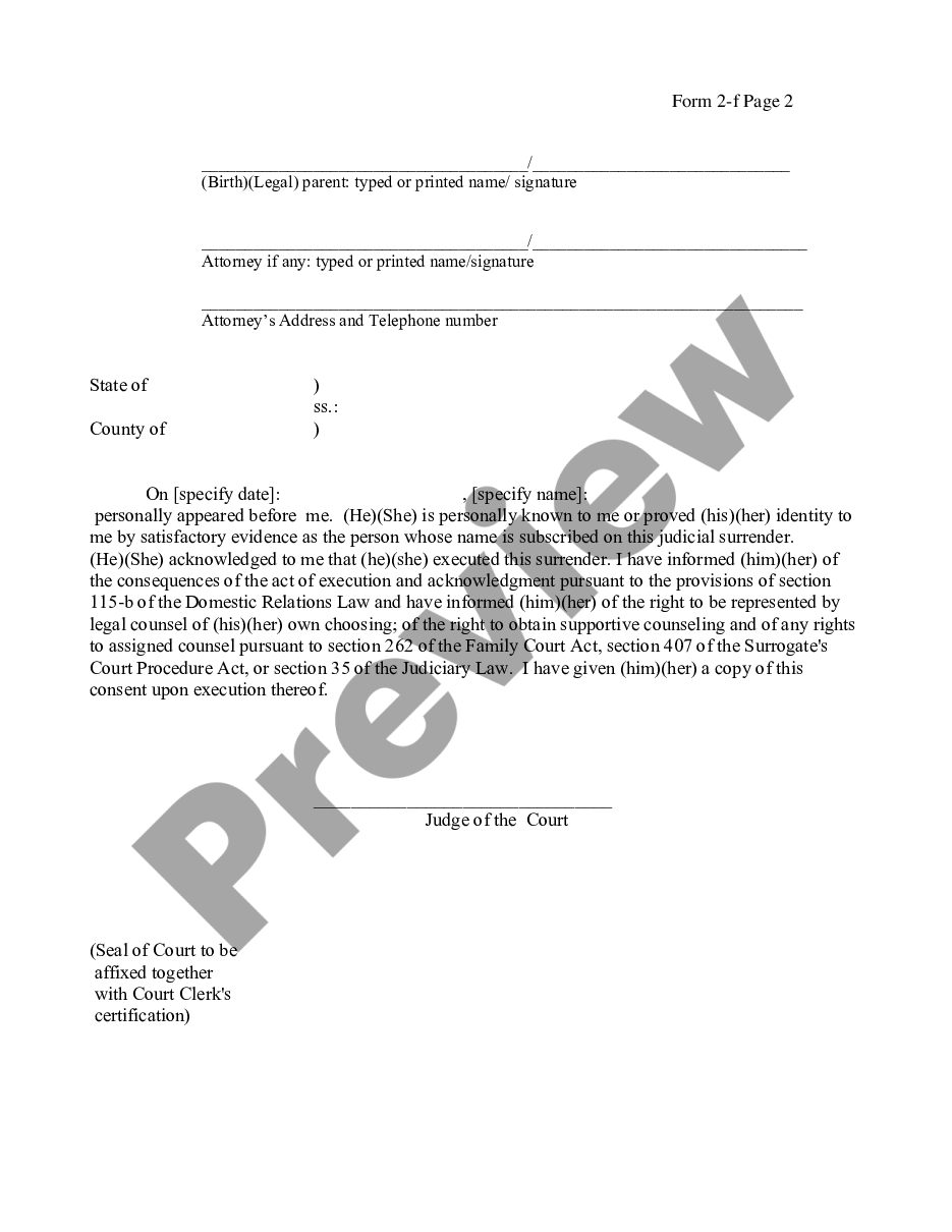 form Judicial Consent - Birth or Legal Parent Private-Placement preview