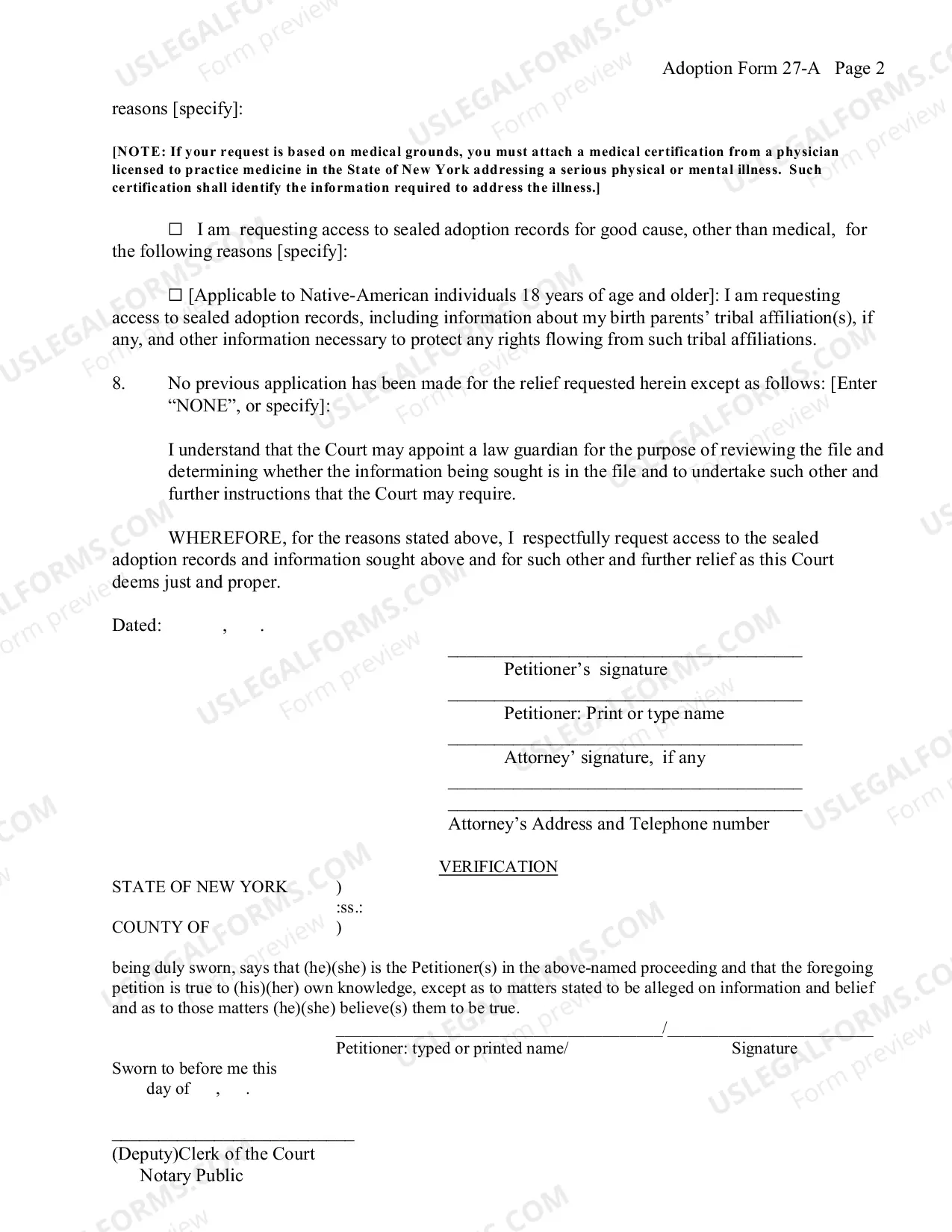 Preview Petition For Access To Sealed Adoption Records