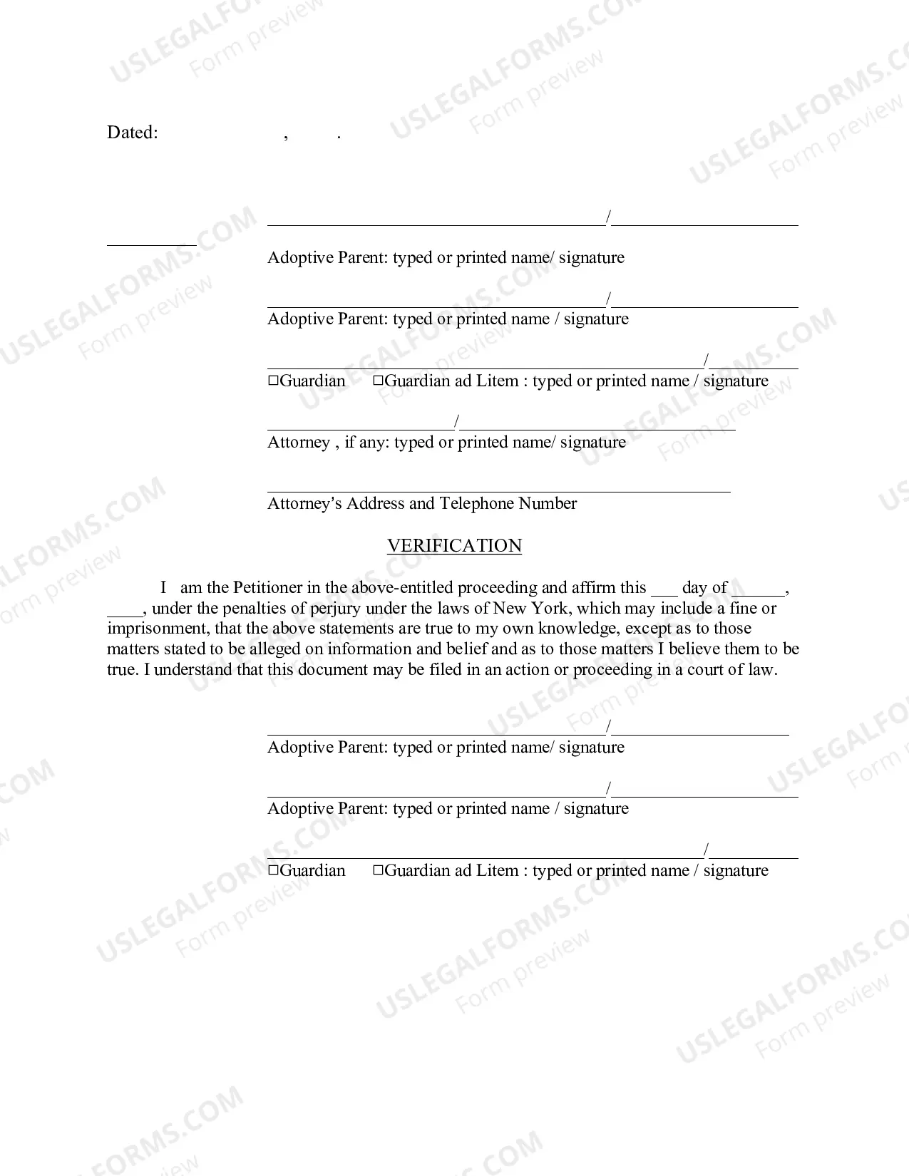 Preview Petition for Registration of Foreign Adoption Order