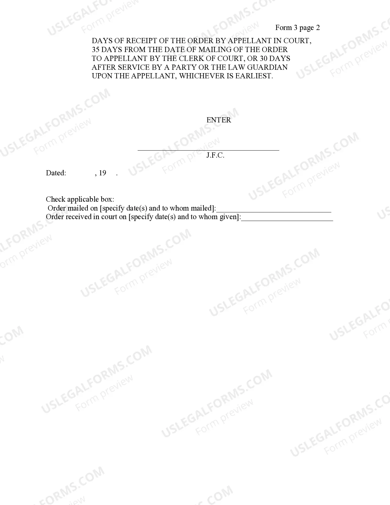 Preview Order Directing Service of Notice